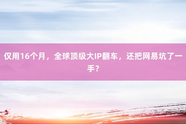 仅用16个月，全球顶级大IP翻车，还把网易坑了一手？