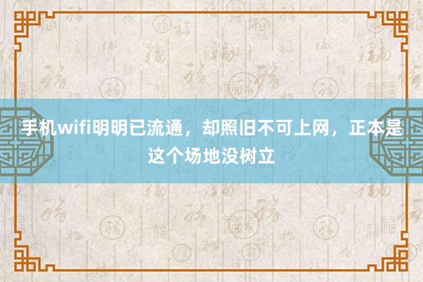 手机wifi明明已流通，却照旧不可上网，正本是这个场地没树立