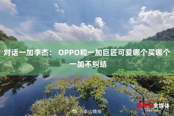 对话一加李杰： OPPO和一加巨匠可爱哪个买哪个 一加不纠结